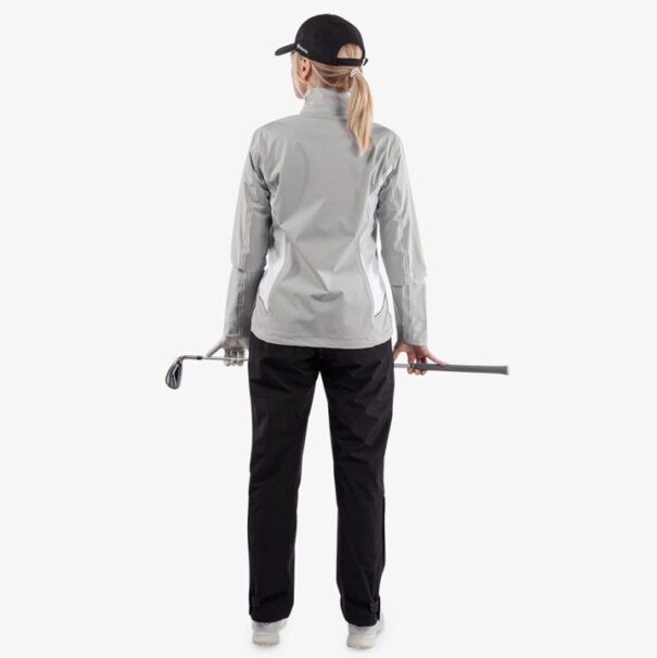Ladies Galvin Green Amy Waterproof Jacket - Cool Grey White - Image 9