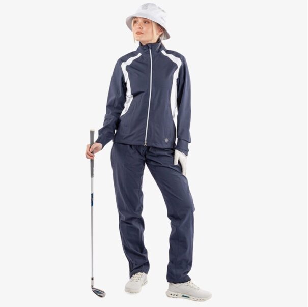 Ladies Galvin Green Amy Waterproof Jacket - Navy White - Image 3
