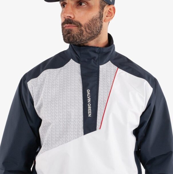 Men’s Galvin Green Axley Waterproof Jacket - Navy Red White - Image 5