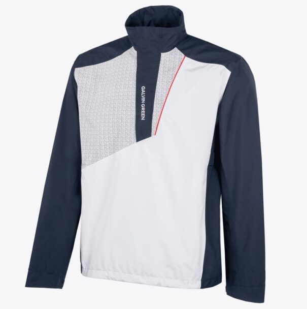 Men’s Galvin Green Axley Waterproof Jacket - Navy Red White - Image 8