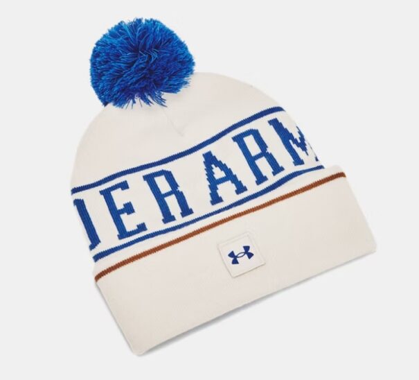 Men's Under Armour Halftime Pom Beanie - 1386634 110 Summit White Tech Blue