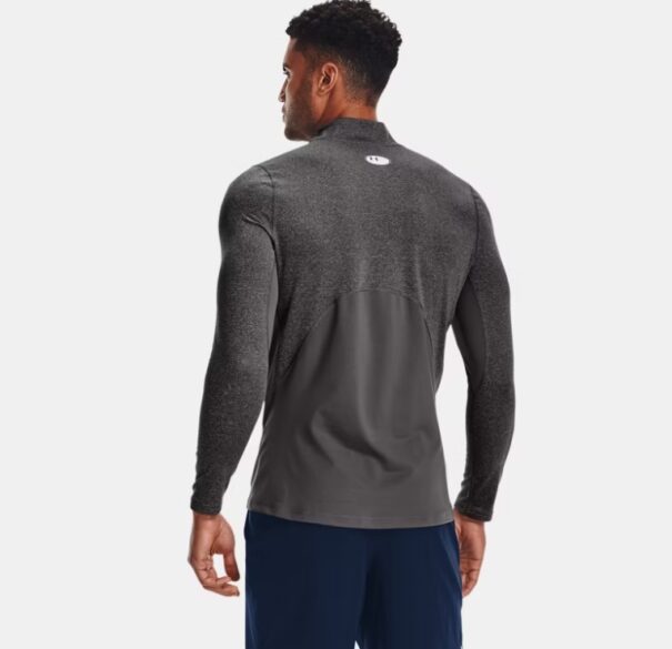 Men's Under Armour CG Fitted Mock - 1366066-020 Charcoal Light Heather Black - Image 2
