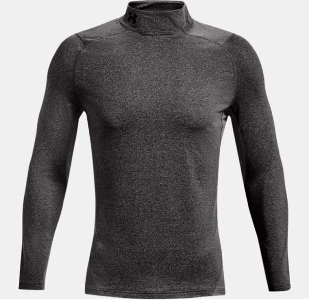 Men's Under Armour CG Fitted Mock - 1366066-020 Charcoal Light Heather Black - Image 3