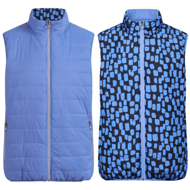 Ladies JRB Reversible Gillet - Navy Cornflower