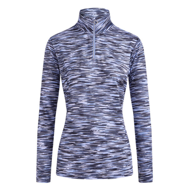 Ladies JRB 1/4 Zip Midlayer - Cornflower Stripe