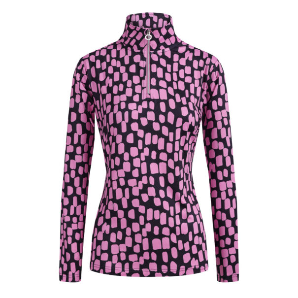 Ladies JRB 1/4 Zip Midlayer - Fuchsia Print