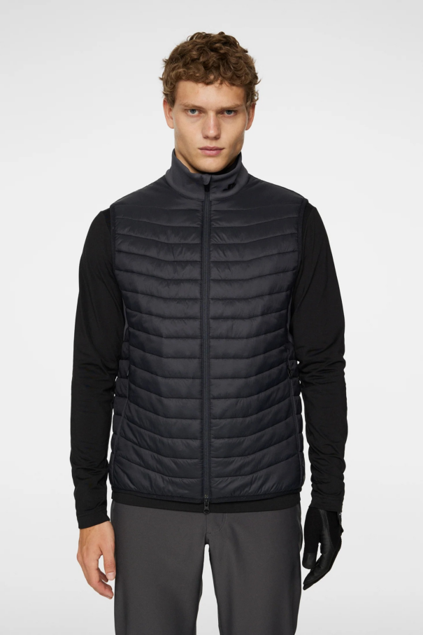 Men’s J. Lindeberg Holden Quilt Hybrid Vest - Asphalt