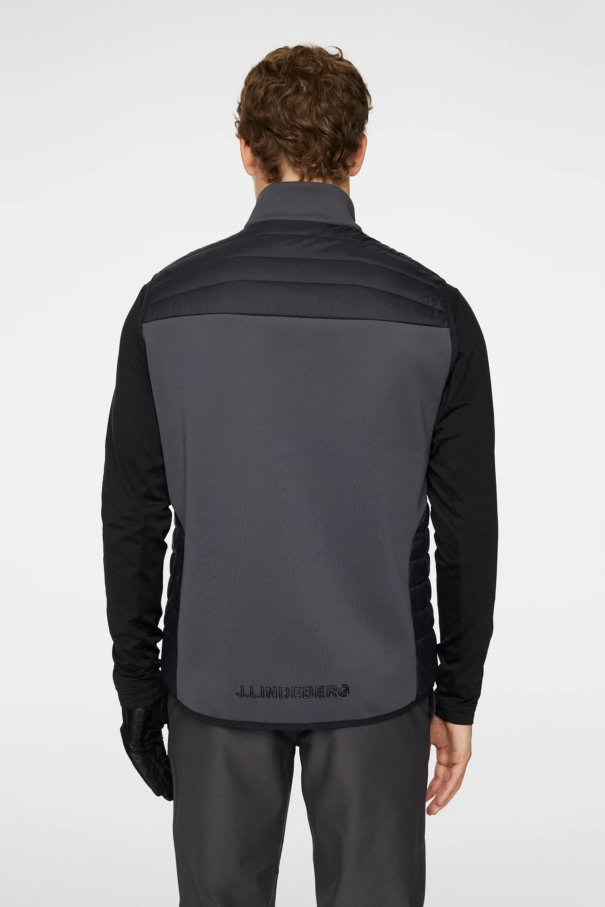 Men’s J. Lindeberg Holden Quilt Hybrid Vest - Asphalt - Image 4