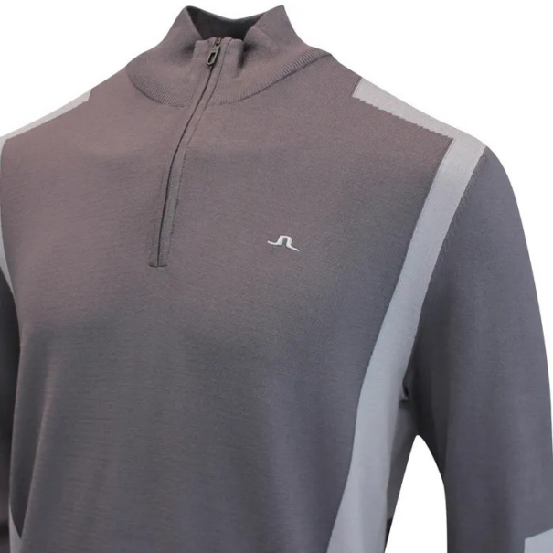 Men’s J. Lindeberg Kendrick Knitted Zip Sweater - Asphalt - Image 4