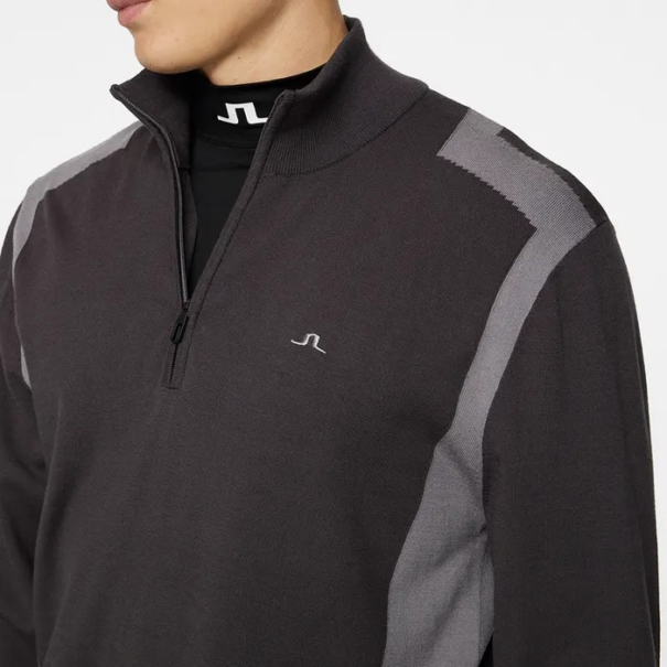 Men’s J. Lindeberg Kendrick Knitted Zip Sweater - Asphalt - Image 6