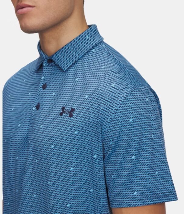 Men's Under Armour Playoff 3.0 Printed Polo Deuces Pop - 1378677-452 Ether Blue - Image 4