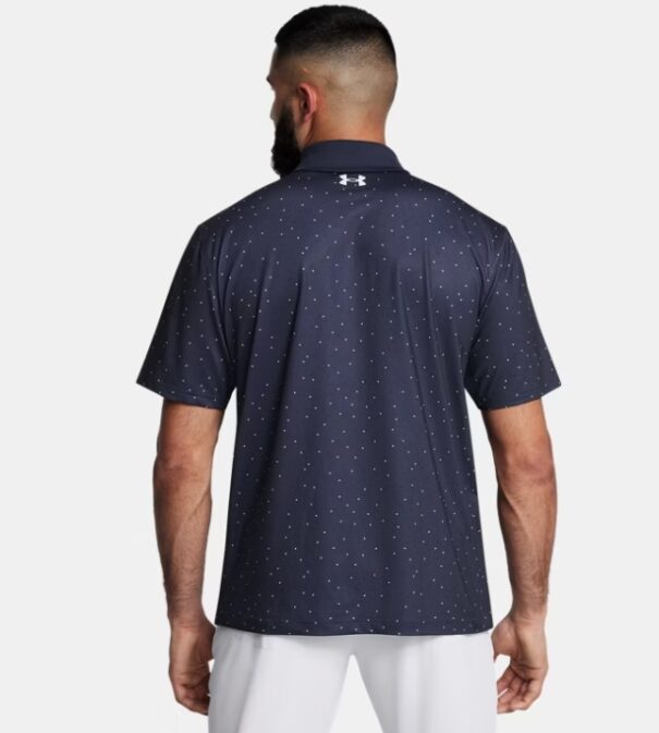Men's Under Armour T2G Printed Polo Heritage - 1383715-412 Midnight Navy Halo Gray - Image 3