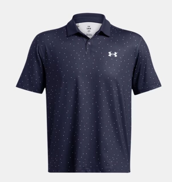Men's Under Armour T2G Printed Polo Heritage - 1383715-412 Midnight Navy Halo Gray - Image 4