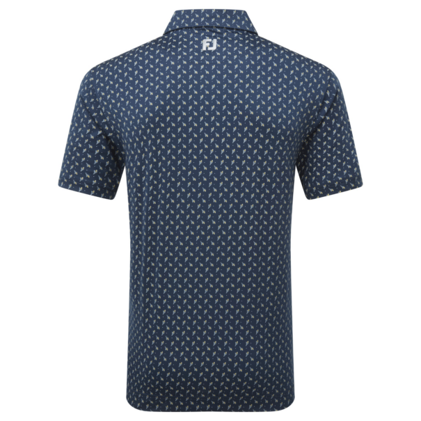 Men's FootJoy Flowerbud Foulard Lisle Shirt - 34065 Navy - Image 2