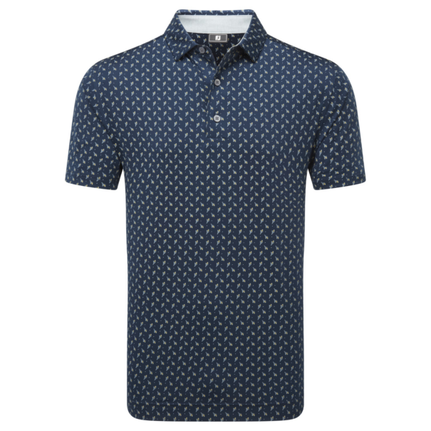 Men's FootJoy Flowerbud Foulard Lisle Shirt - 34065 Navy