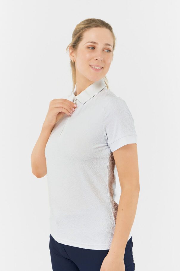 Ladies Pure Rebecca Jacquard SS Shirt - PG-95079 10 White - Image 5