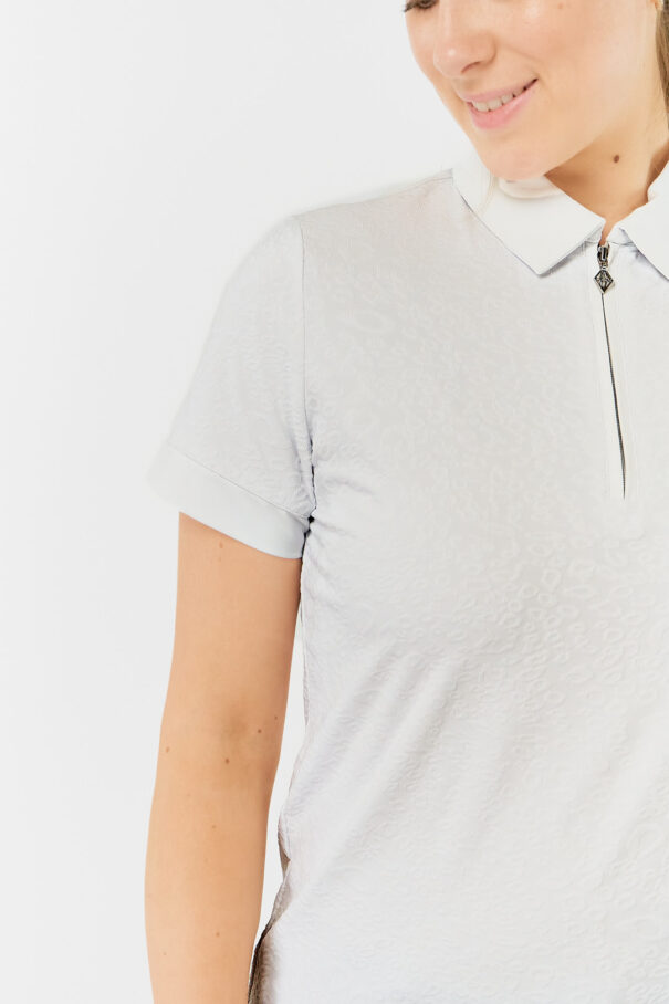 Ladies Pure Rebecca Jacquard SS Shirt - PG-95079 10 White - Image 6