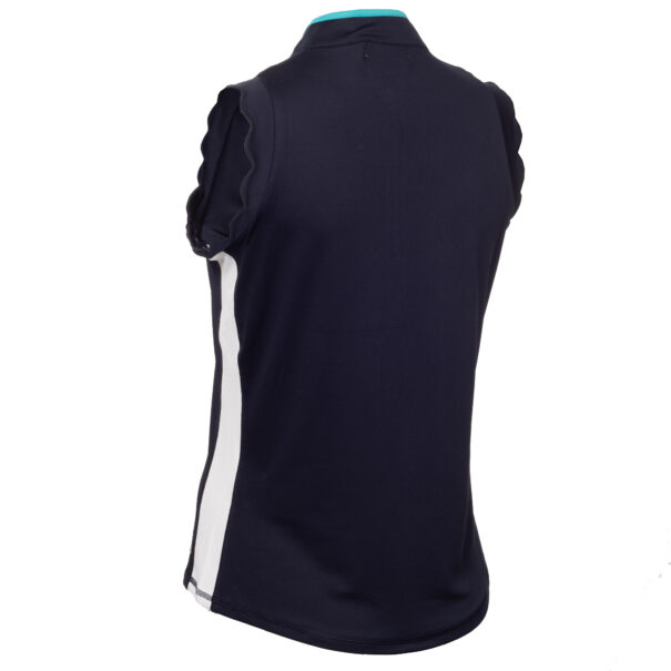 Green Lamb Odette Scalloped Sleeveless Polo - SG25071 Navy - Image 4