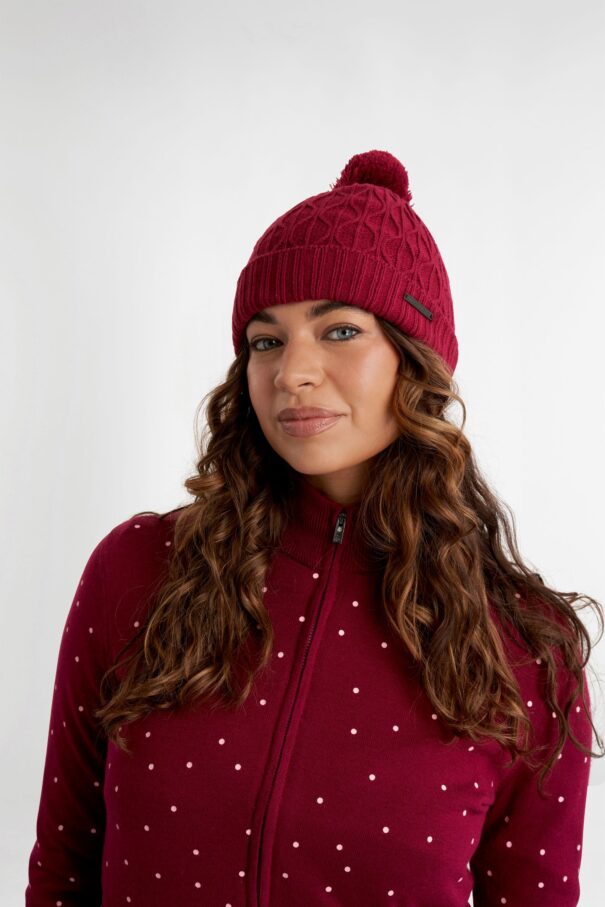 Green Lamb Marybeth Fleece Lined Trellis Hat - AG24059 Deep Beet