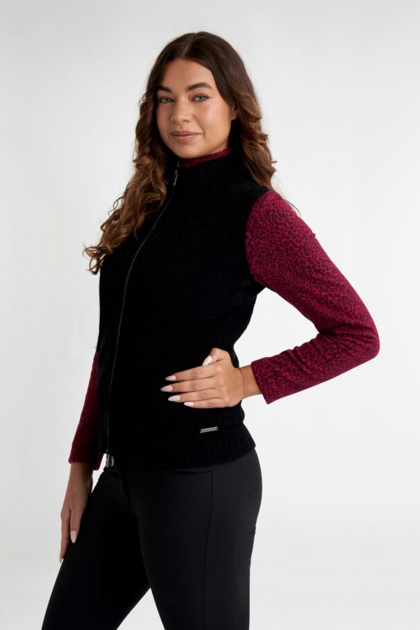Green Lamb Ella Boucle Zipped Vest - AG25096 Black - Image 3