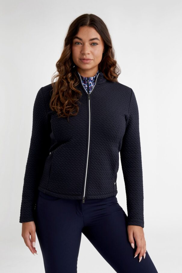 Green Lamb Ellen Jacquard Jacket - AG25100 Navy - Image 3
